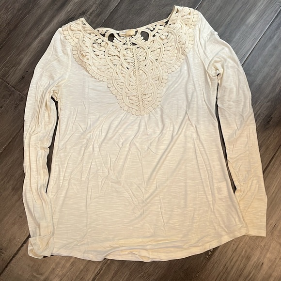Anthropologie cream top small - Picture 2 of 7